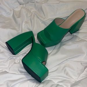 NEW Green Platform Heels